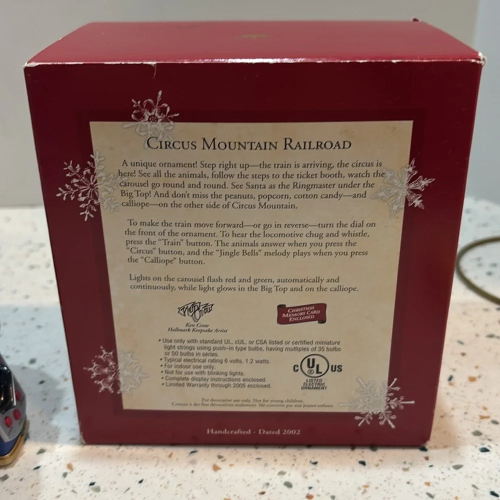 Hallmark Keepsake‎ Circus Mountain Railroad Holiday Ornament 2002